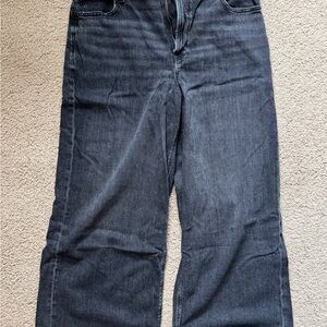 American Eagle Black Curvy Wide Leg Jeans, Sz 16 Short